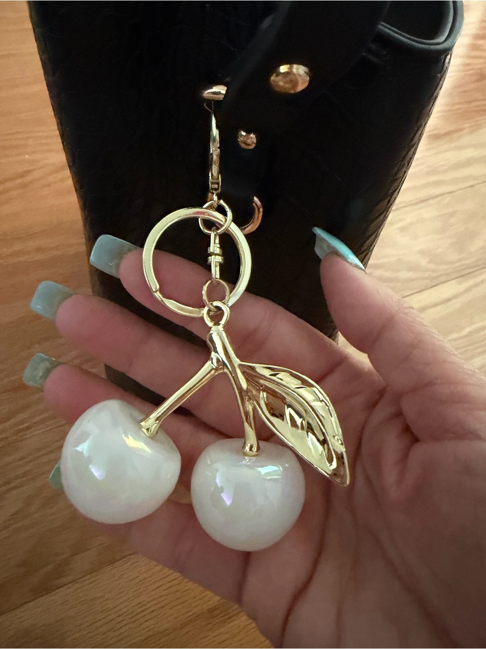 Gold and Pearl Cherry Keychain
Bag  Charm